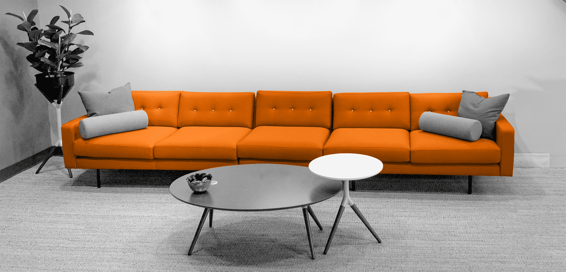 comfy orange couch